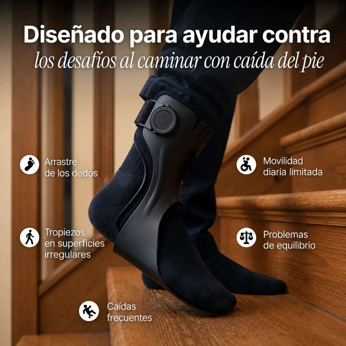 Ortesis discreta para pie caído