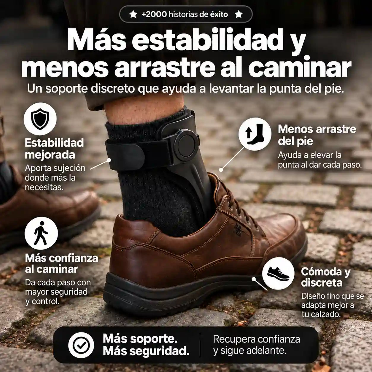 Ortesis discreta para pie caído